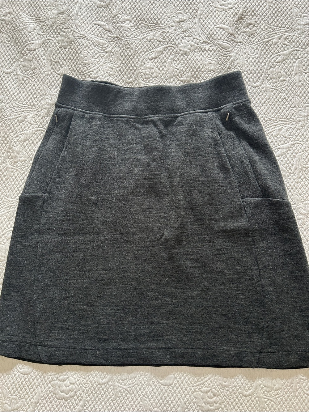 ibex Dark Gray Wool Knit Mini Skirt